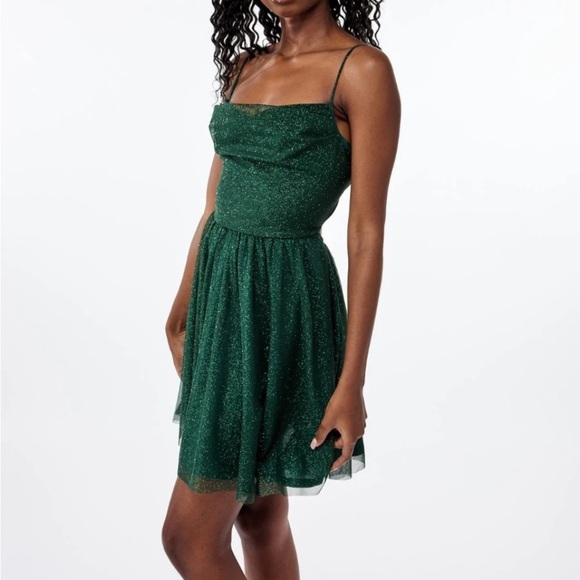 Nina Glitter Mesh Fit & Flare Dress - Picture 3 of 4